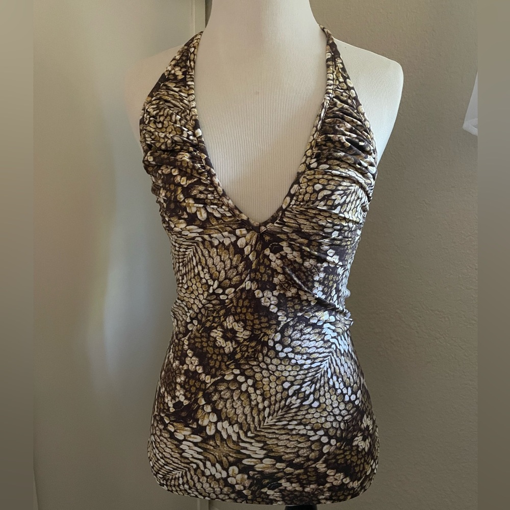 Roberto Cavalli Snake Print Halter Size IT40